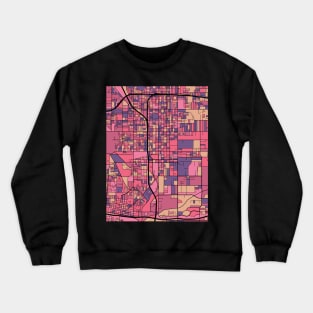 San Bernardino Map Pattern in Purple & Pink Crewneck Sweatshirt